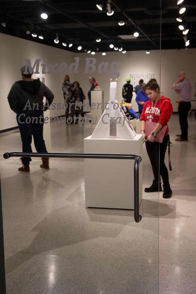 Photograph of Exhibition “Mixed Bag: An assortment of Contemporary Craft” opening night by VSU Dedo Maranville Fine Arts Gallery