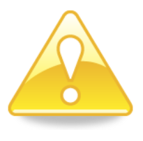 Exclamation point inside yellow triangle
