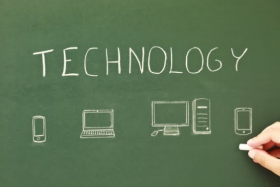 Technology written on Chalkboard