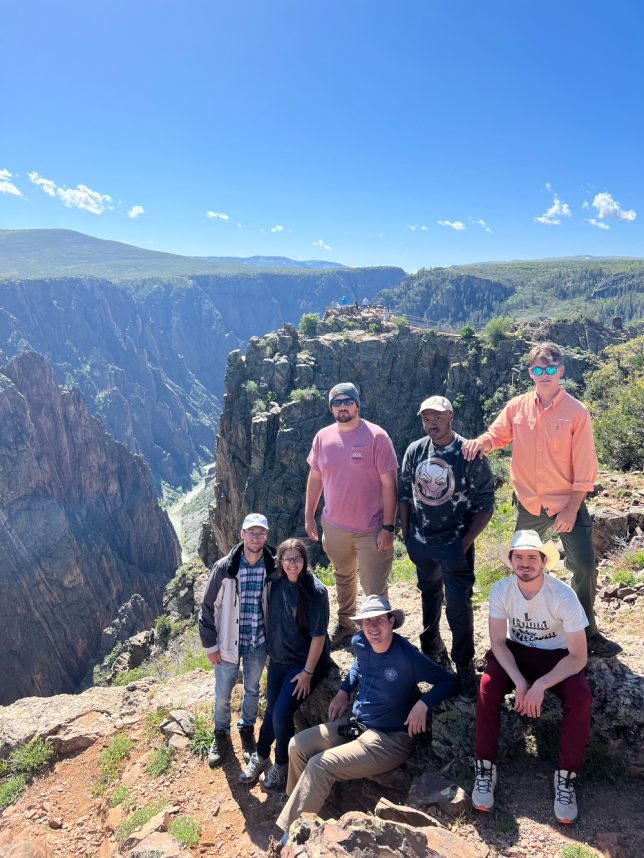 Students standing on an overlook at Black Canyon of the Gunnison National Park.