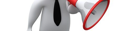 man using a megaphone