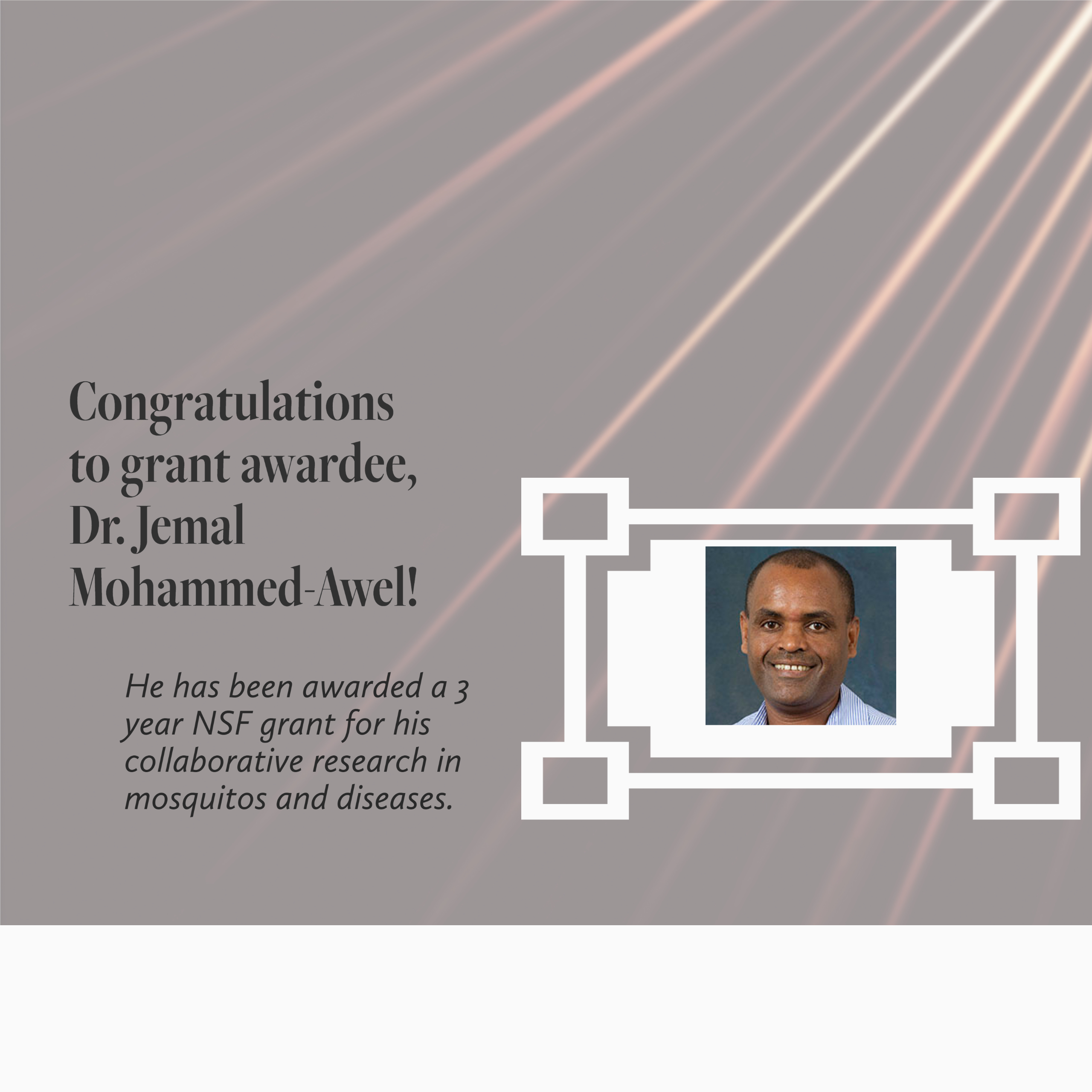 You are currently viewing Congratulations to Dr. Jemal Mohammed-Awel, NSF Grant Awardee!