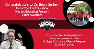 Read more about the article Congratulations to Dr. Brian Gerber, Department of Education Migrant Education Grant Awardee!