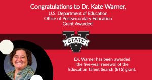 Read more about the article Congratulations to Dr. Kate Warner, U.S. Department of Education Office of Postsecondary Education Grant Awardee!