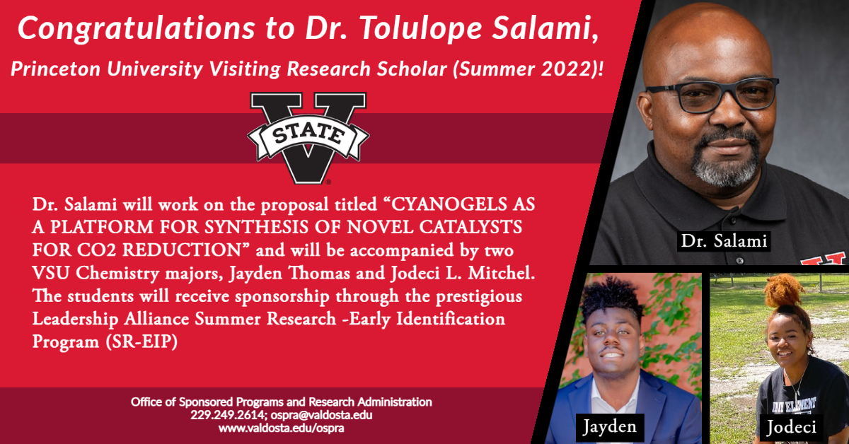 You are currently viewing Congratulations to Princeton University Visiting Research Scholar, Dr. Tolulope Salami!