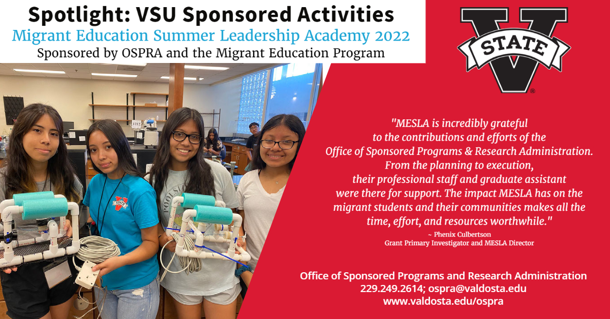 Read more about the article Spotlight on VSU Sponsored Activities: Migrant Education Summer Leadership Academy