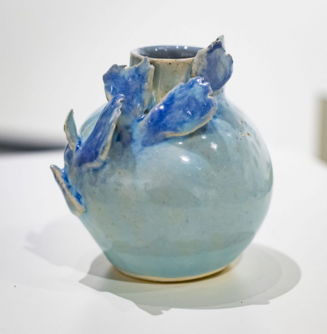Nariel Tribble of Savannah, Georgia Untitled, Blue Flower Vase (Ceramic) Honorable Mention